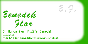 benedek flor business card